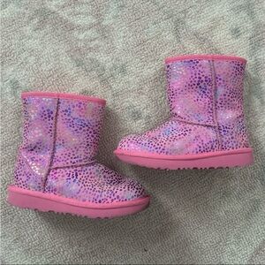 Girls Pink Cheetah Print Ugg Boots
